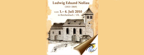 Ausschnitt aus Flyer zum 200. Geburtstag von Ludwig Eduard Nollau - Kirche in Reichenbach